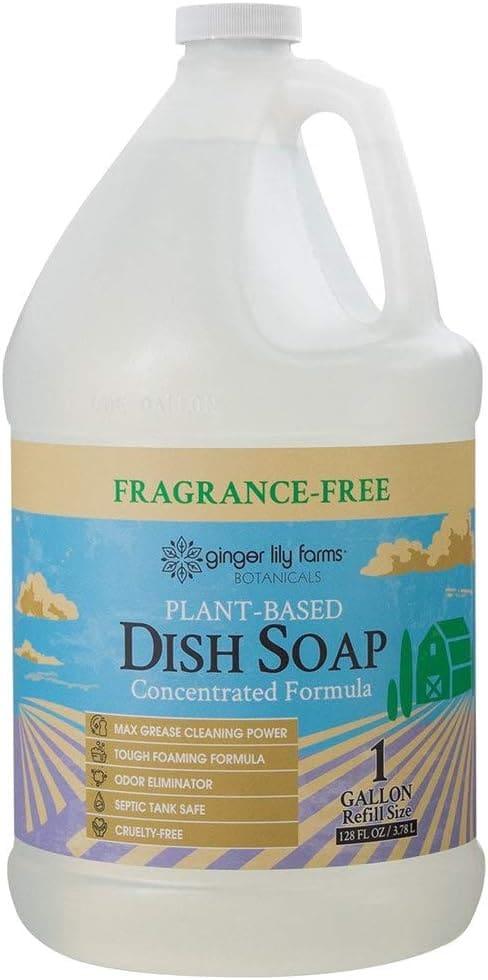 Plant-based fragrance-free dish soap refill.