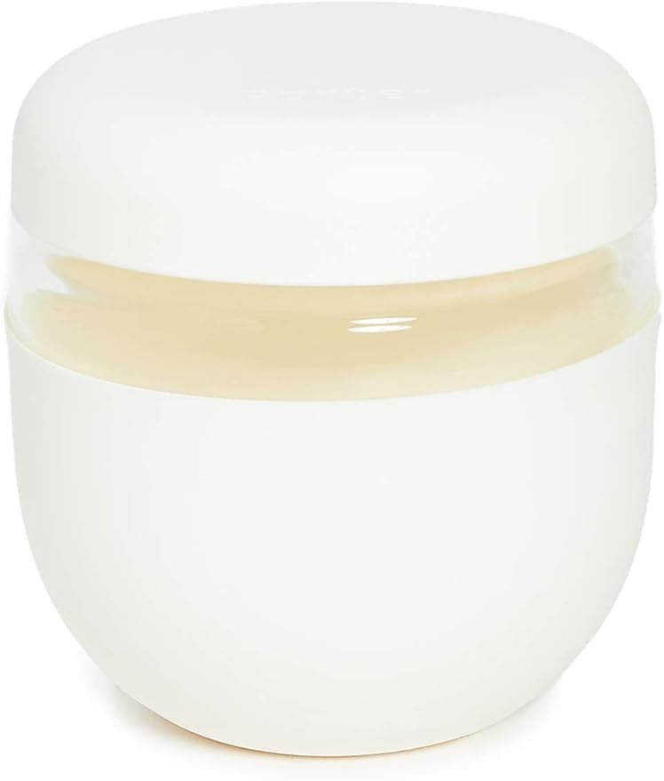 White double-layer food storage container.