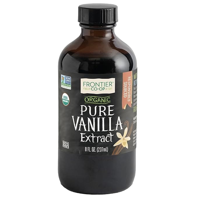 Frontier Organic Pure Vanilla Extract bottle.