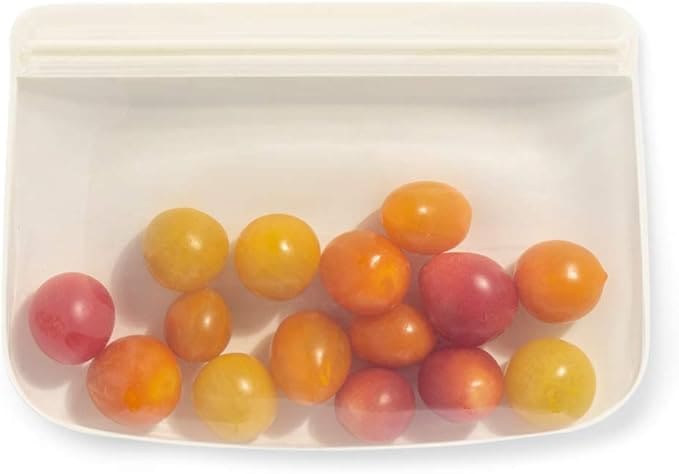 Resealable bag of colorful tomatoes.