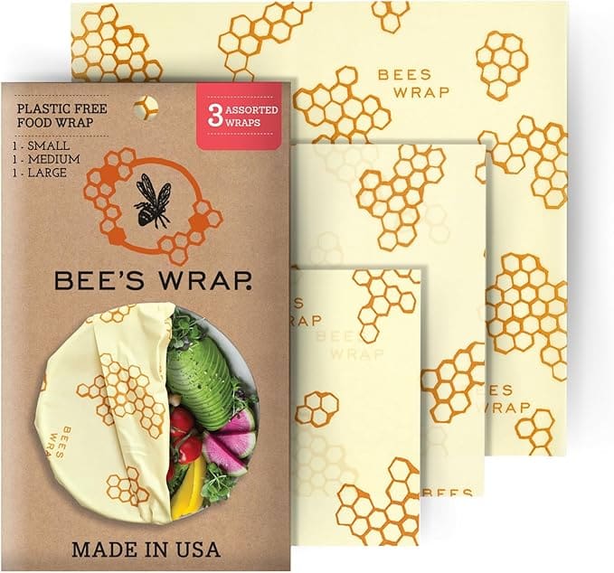 Bee's Wrap: 3 assorted reusable wraps.