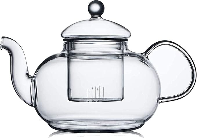 Glass teapot with infuser.