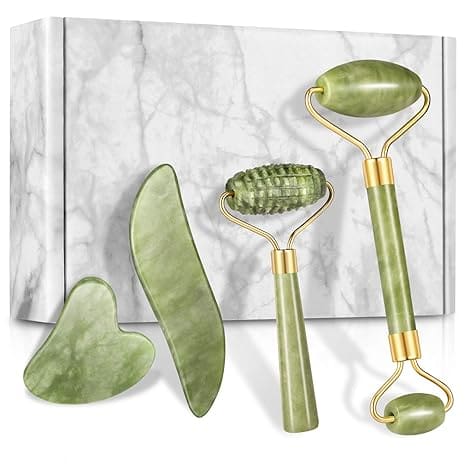 Jade roller and gua sha set.