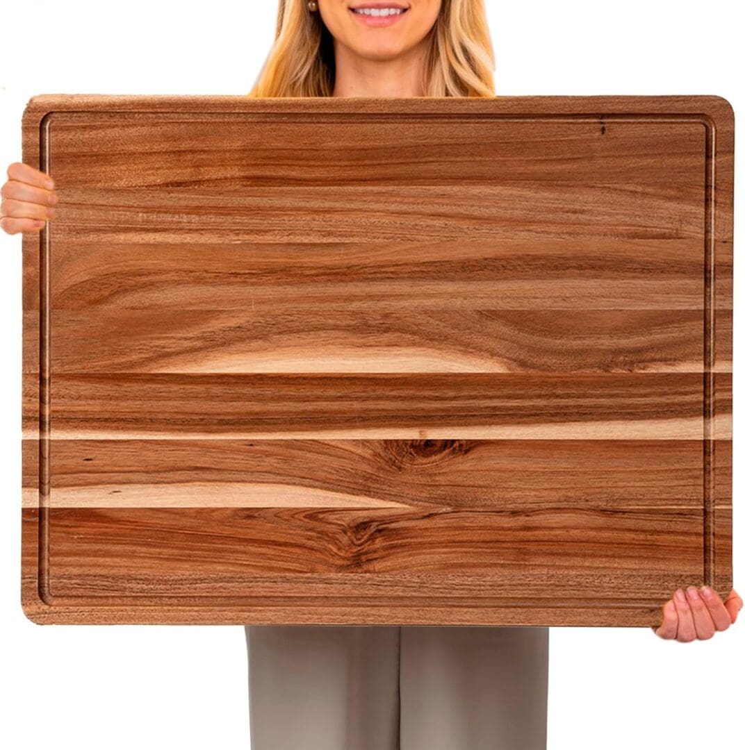 Large acacia wood cutting board.