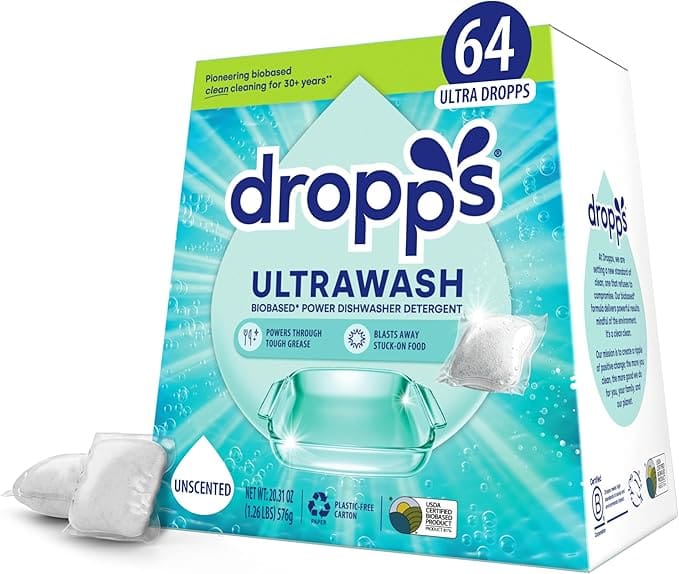 Dropps Ultrawash dishwasher detergent, 64 count.