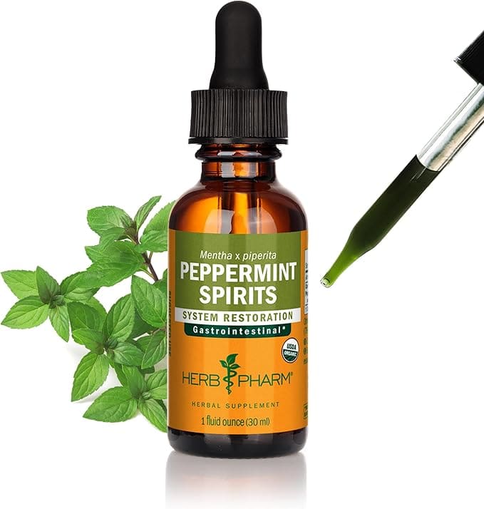 Peppermint Spirits herbal supplement bottle.