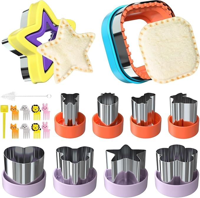 Sandwich cutters and animal picks.