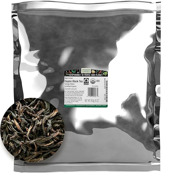 Organic Ceylon black tea, 16 oz.