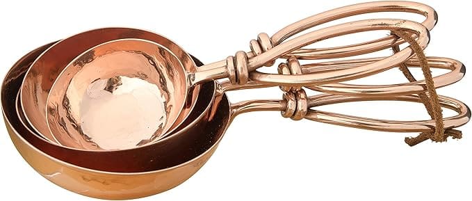 Copper nesting measuring cups set.