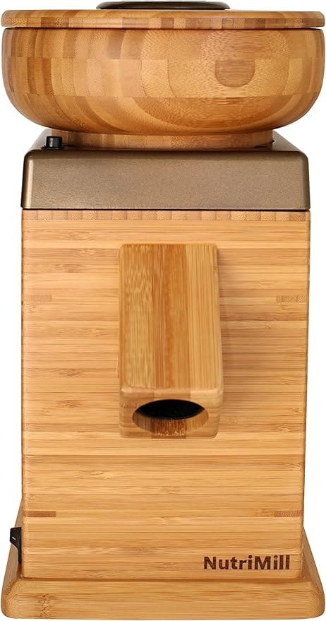 NutriMill bamboo grain mill.