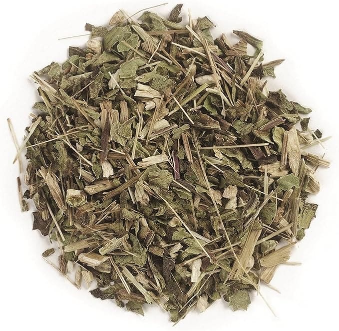 Dried vervain herb tea leaves.