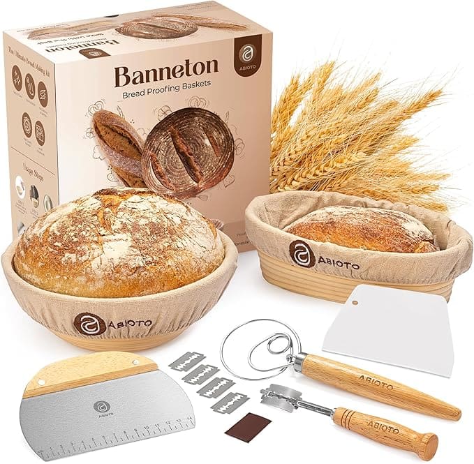 Artisan bread baking kit with bannetons.