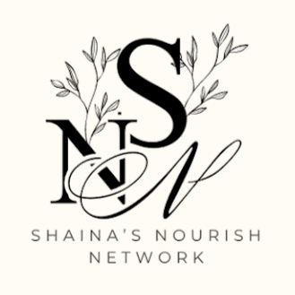 Here's an alt tag for the image: Shaina's Nourish Network logo.